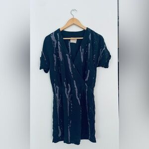 Gypsy 5 silk Blue and Gray dress striped